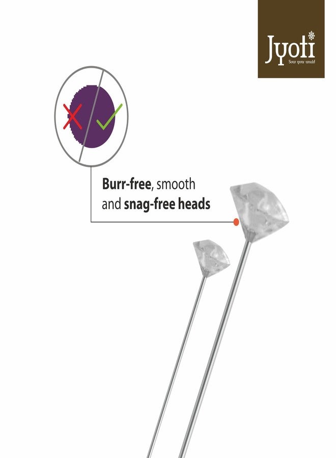 Jyoti Diamond Head Pins Transparent for Tailoring, Dressmaking, Crafting, Sewing, College Projects, Ornament, Patch Work, Florist, Hijab, & Scarf for Women # 22885 (50 Pins in a Box) - Pack of 10 - Image 5